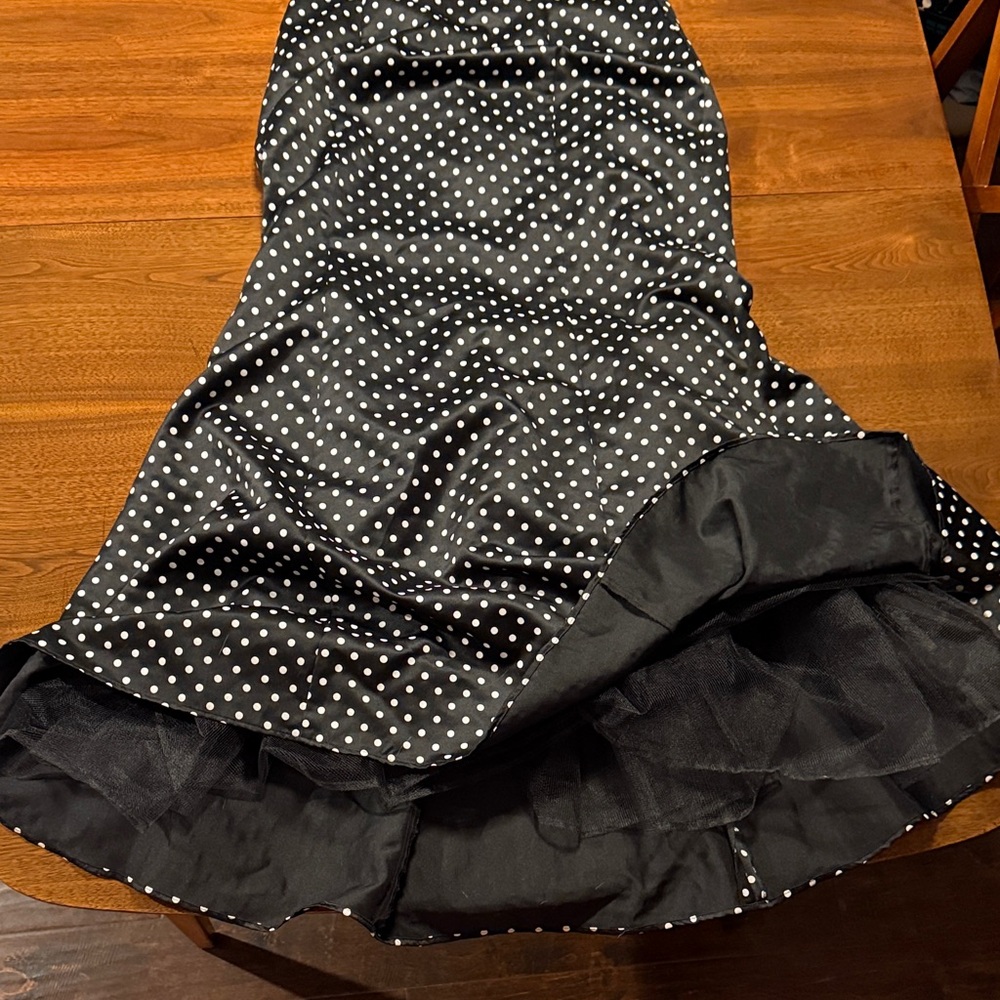 Jessica McClintock for Gunne Sax, Strapless Collared PolkaDot Holiday Party xmas - Picture 10 of 16
